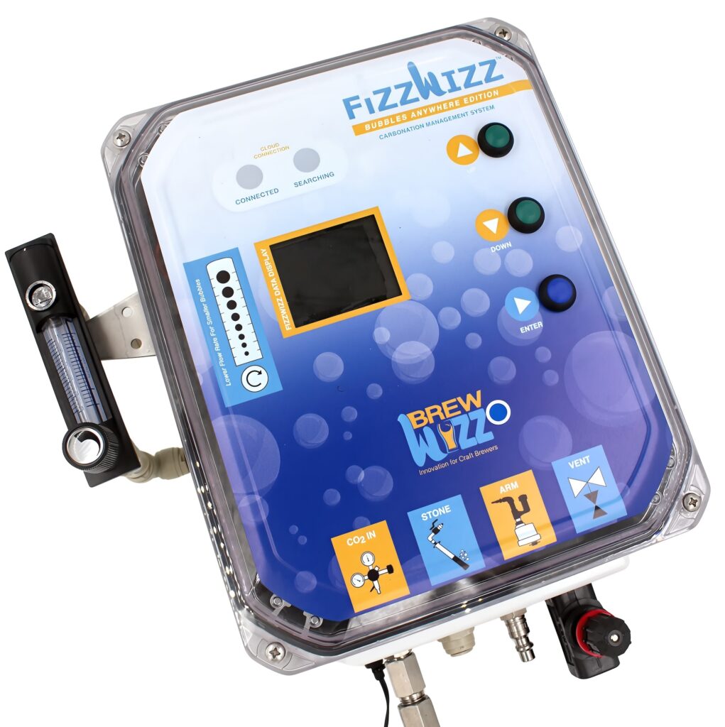 FizzWizz carbonation controller, Bubbles Anywhere Edition, with flow meter and fittings